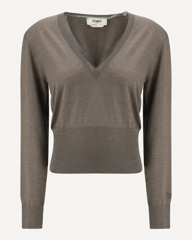 Fendi Cashmere and Silk long-sleeve Sweater Female Brown