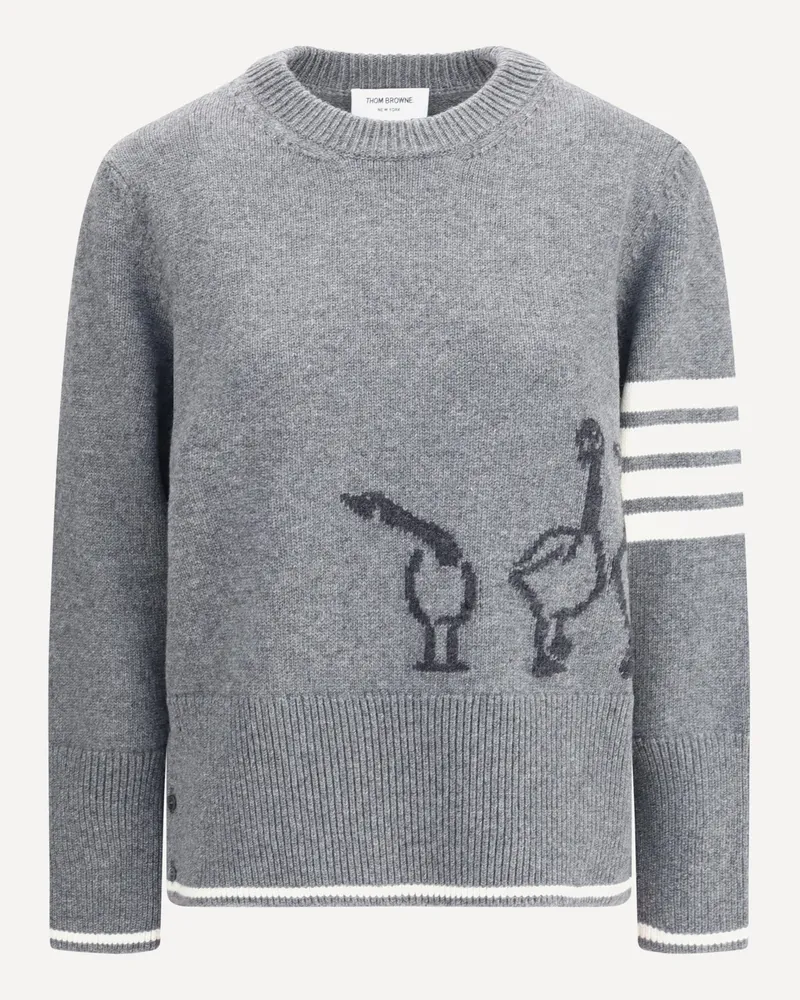Thom Browne Wool Geese Sweater Female Grey
