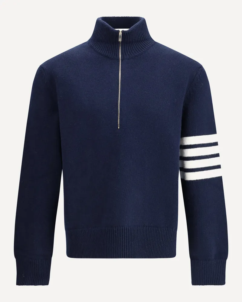 Thom Browne Sweater with Bar intarsia Male Blue
