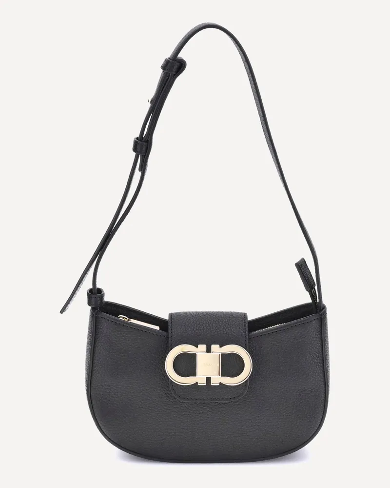 Ferragamo Gancini Shoulder Bag Female Black