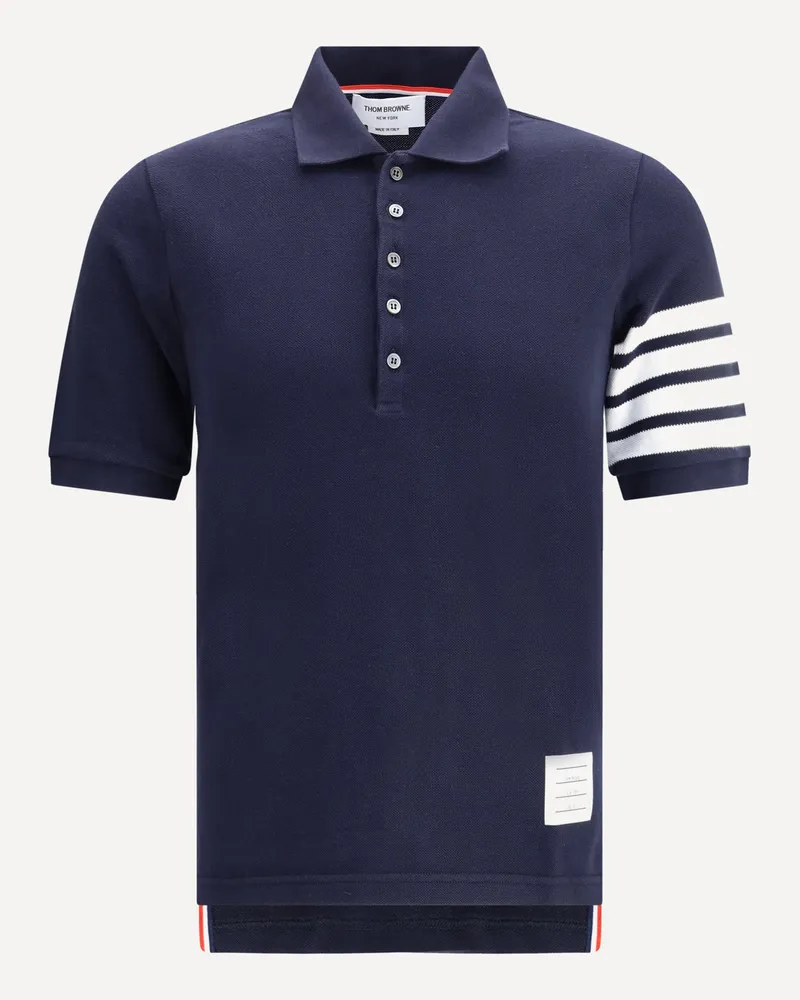 Thom Browne Jersey Polo Shirt Male Blue