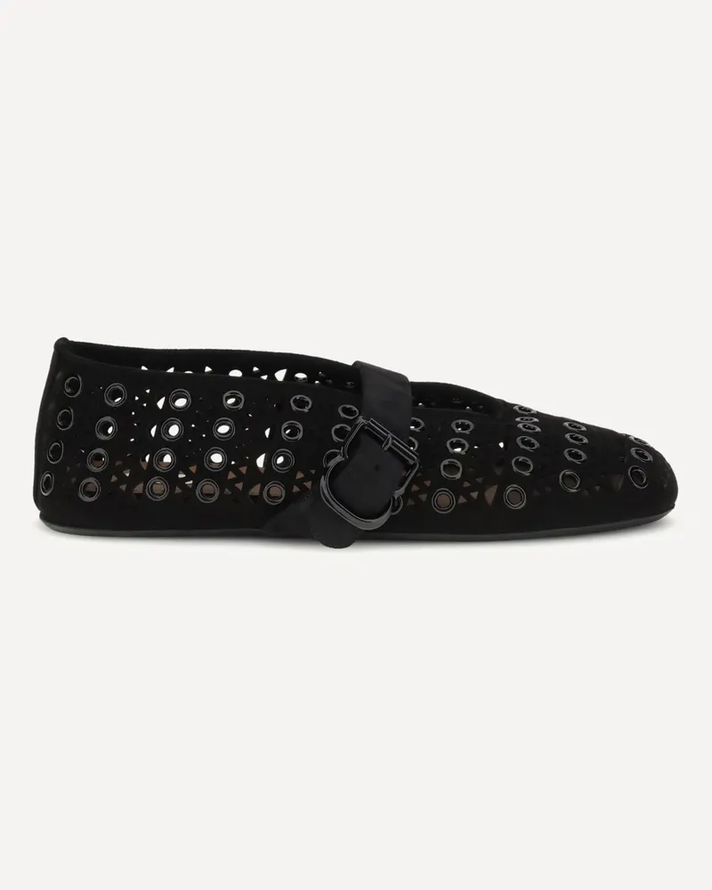 Alaïa Vienne Ballerinas with eyelets Female Black