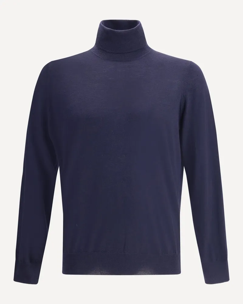 Brunello Cucinelli Wool turtleneck Sweater Male Blue