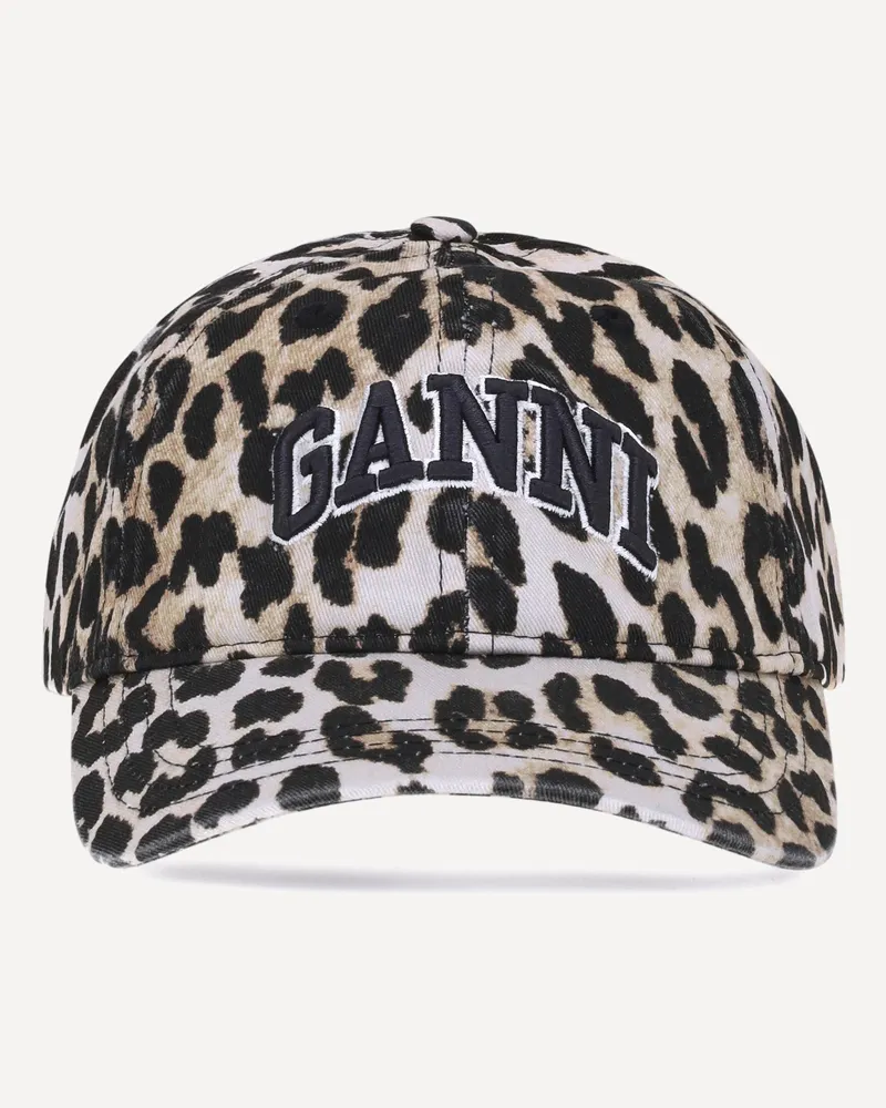 Ganni Leopard Baseball Hat Female Multicolour