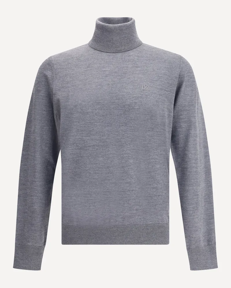 Dsquared2 Virgin wool turtleneck Sweater Male Grey