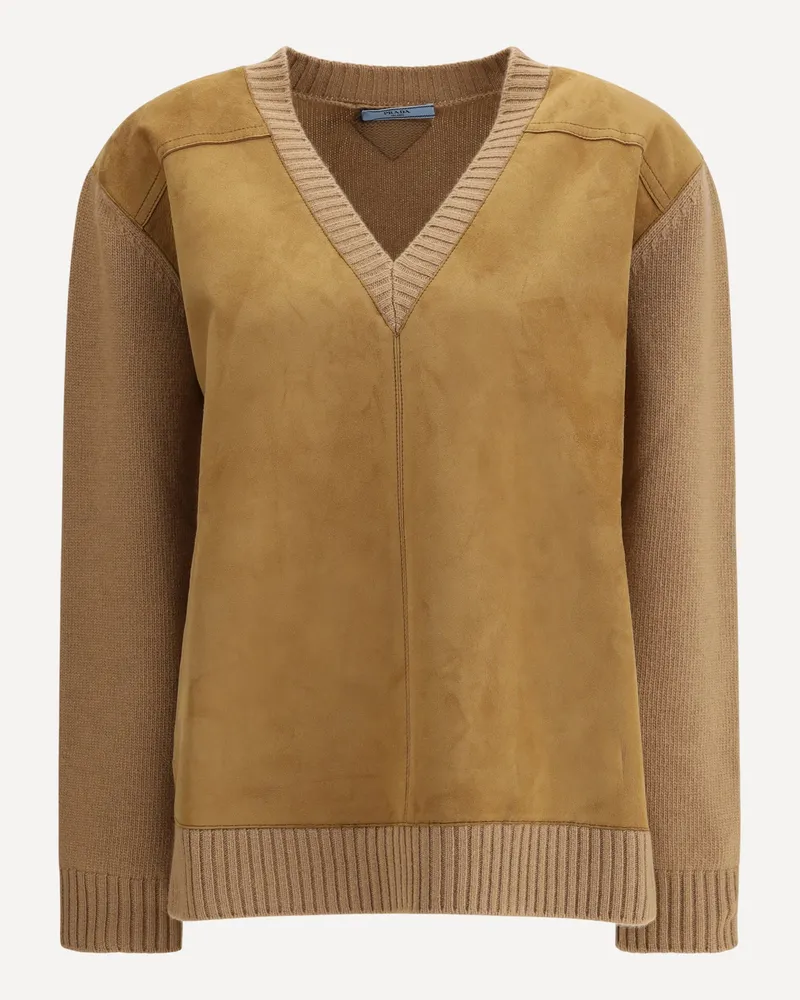Prada Wool and cashmere Sweater Female Brown