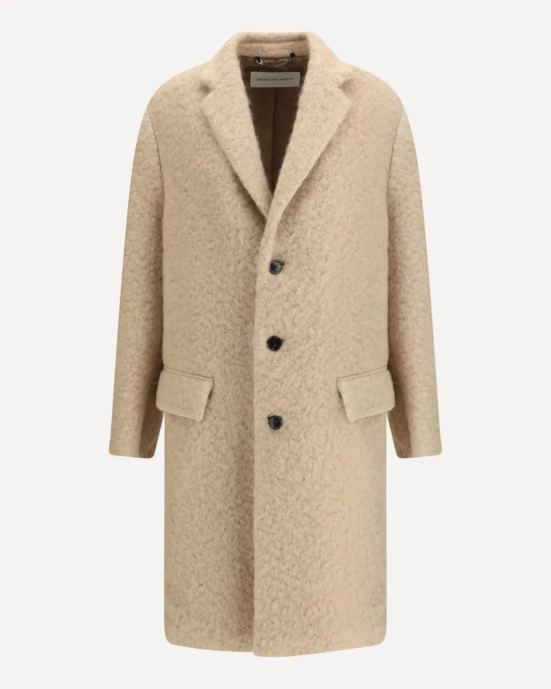 Dries van Noten Rustic Coat Male Beige