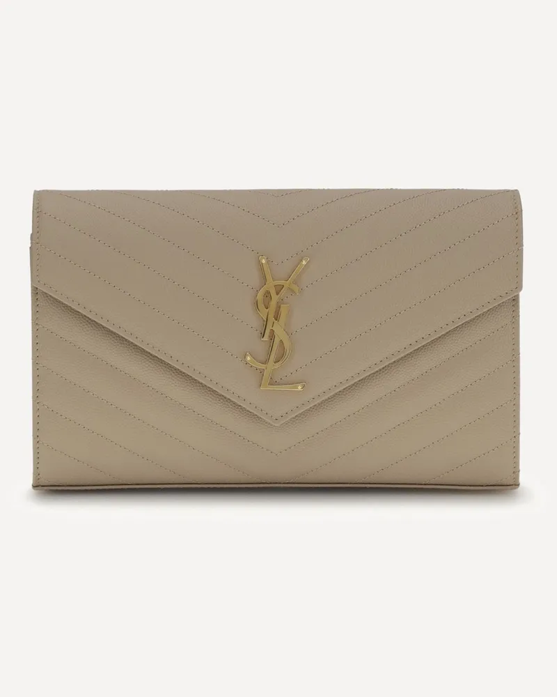 Saint Laurent Logoed Shoulder Bag Female Beige