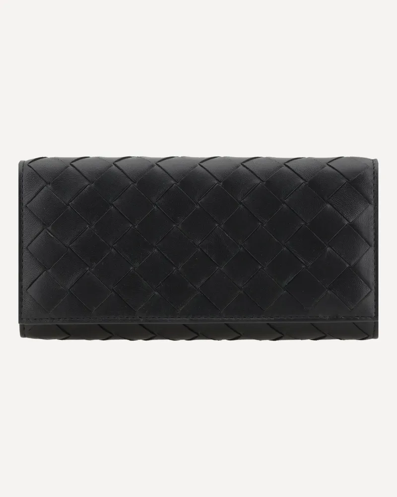 Bottega Veneta Leather Wallet intrecciato Female Black