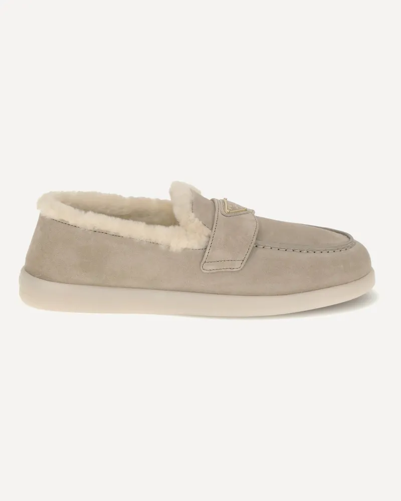 Prada Loafer Shoes Female Beige