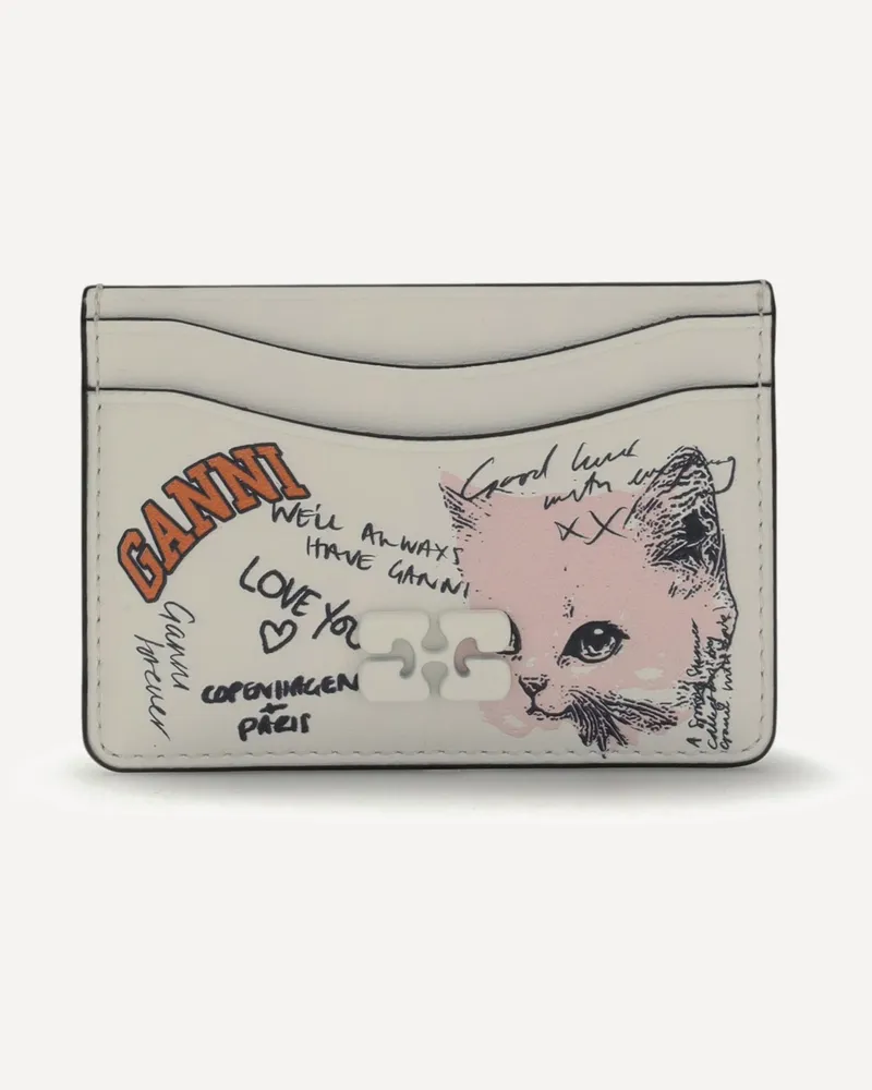 Ganni Kitty Card Holder Female White