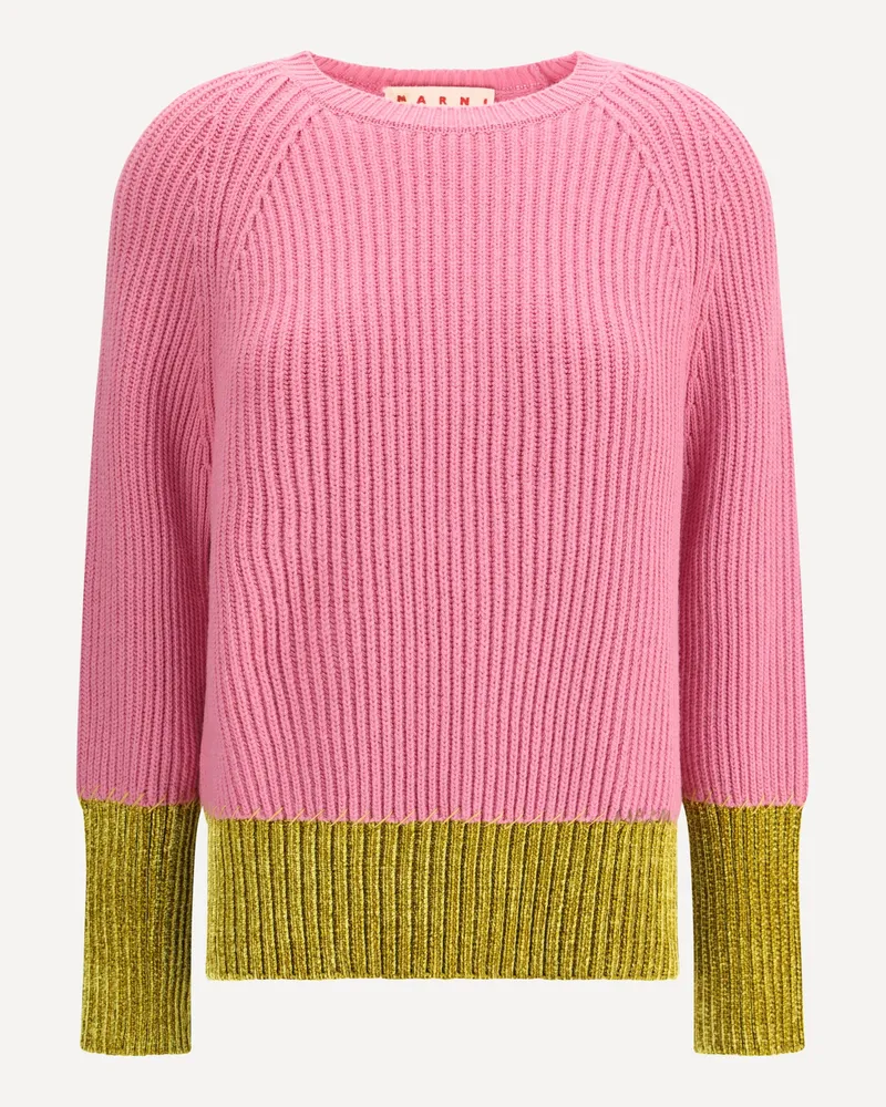 Marni Color block wool Sweater Female Pink
