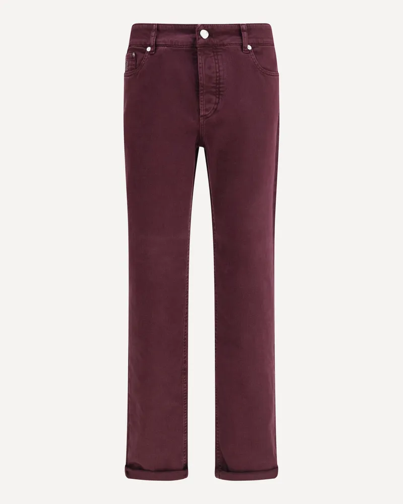 Brunello Cucinelli Cotton slim Jeans Male Purple