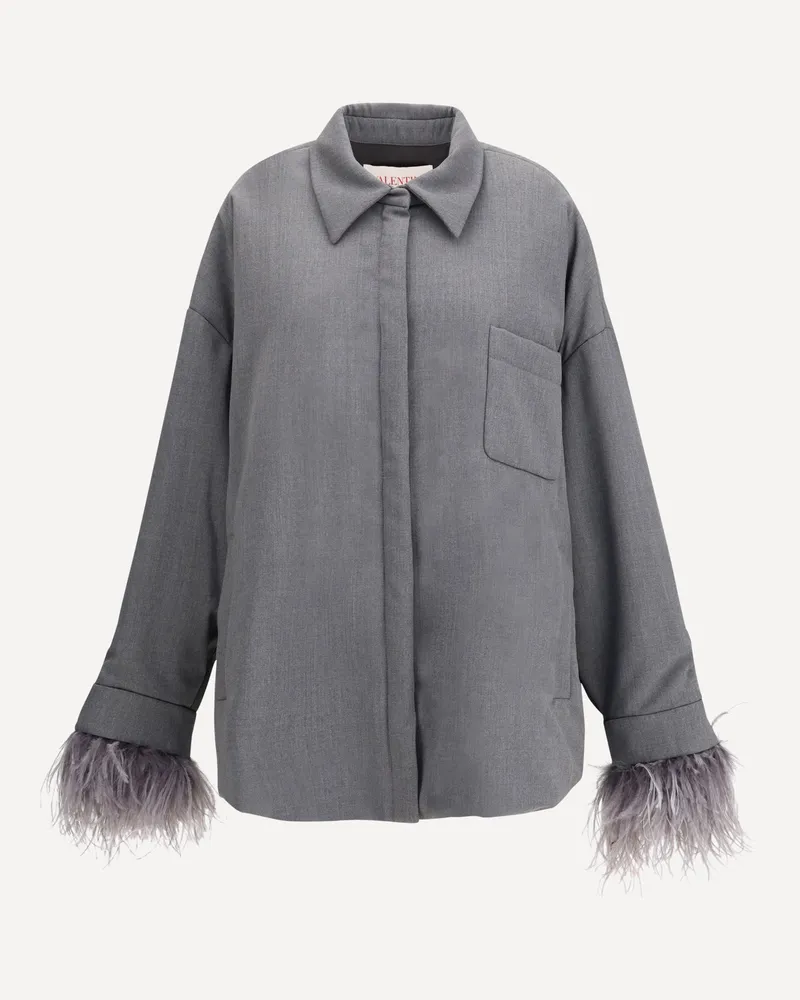 Valentino Garavani Feather Jacket Female Grey