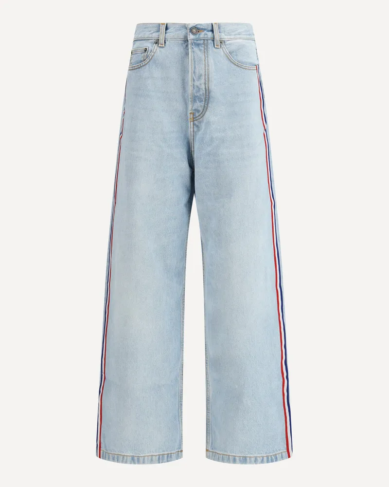 Fiorucci Tricolor Stripe Baggy Jeans Female Light