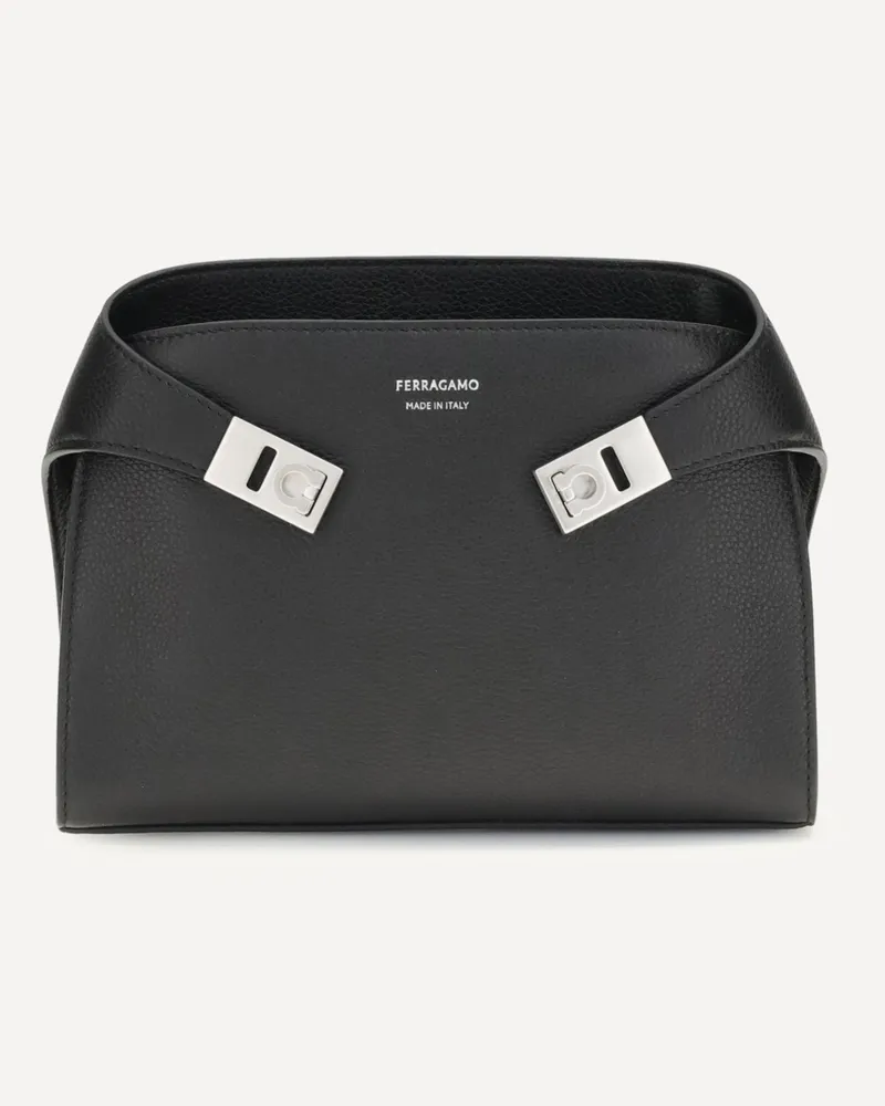 Ferragamo Leather Hug Fanny Pack Male Black