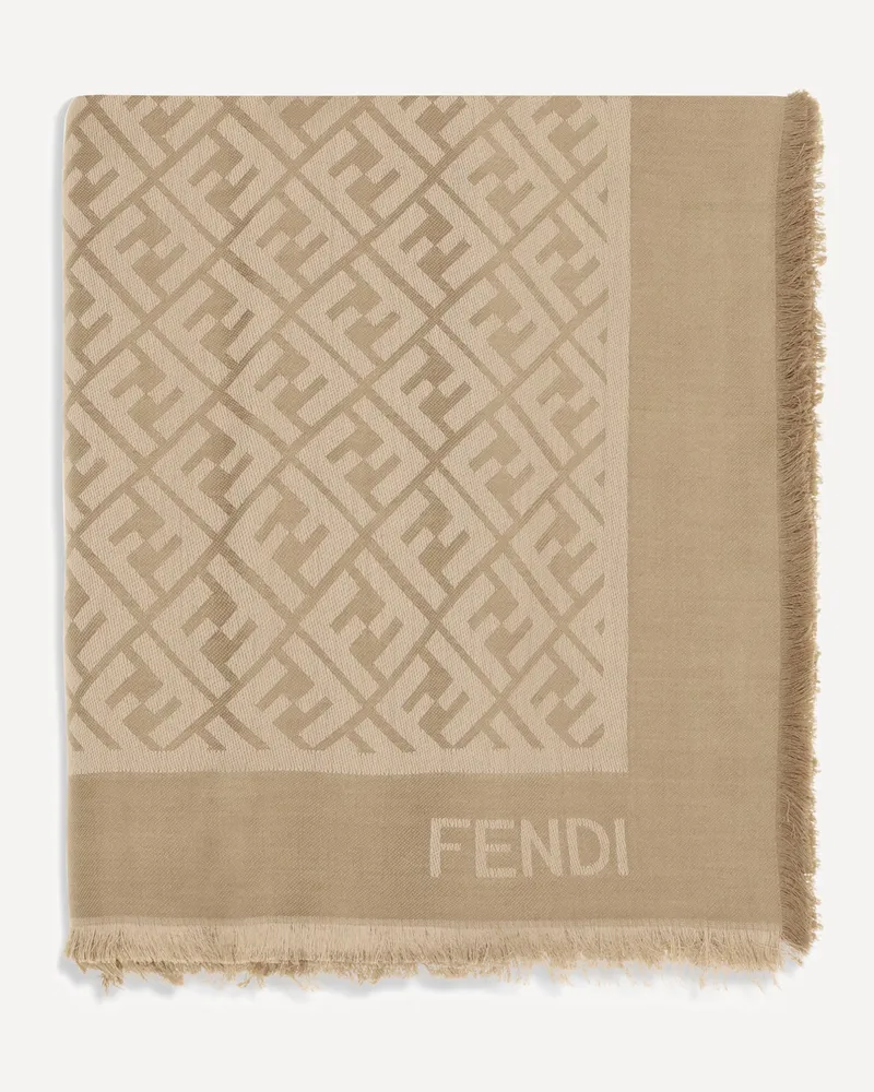Fendi Silk FF Shawl Female Beige