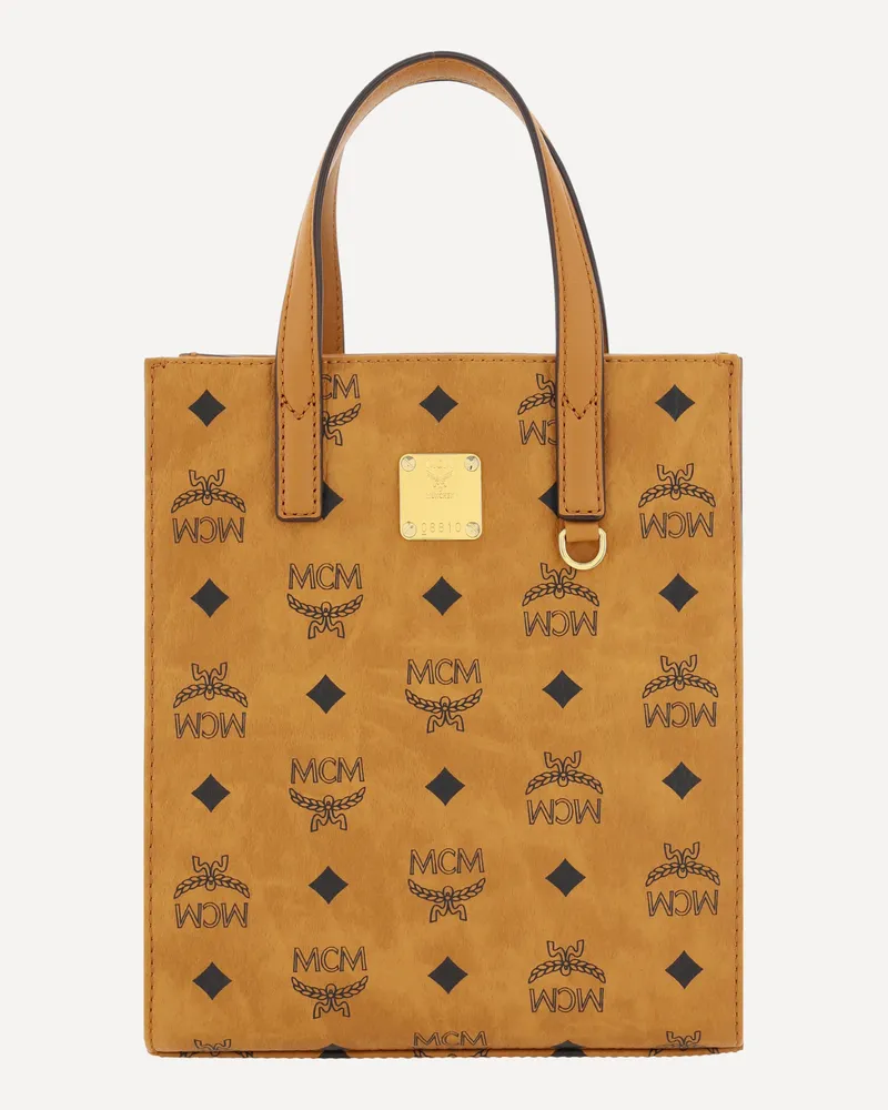 MCM Aren Mini Tote Handbag Female Brown