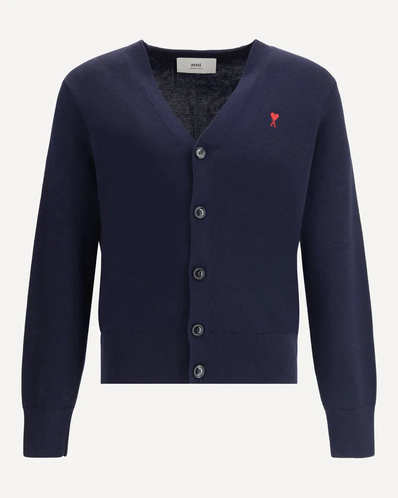 AMI Paris Ami De Coeur Cardigan Male Blue