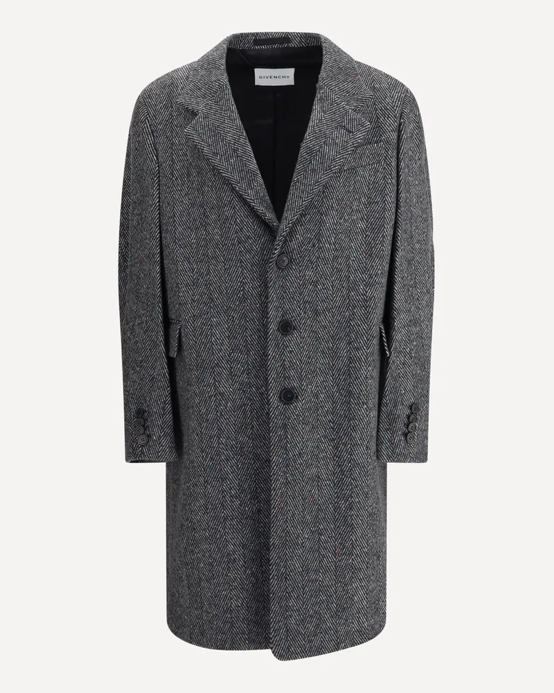 Givenchy Herringbone Coat Male Grey