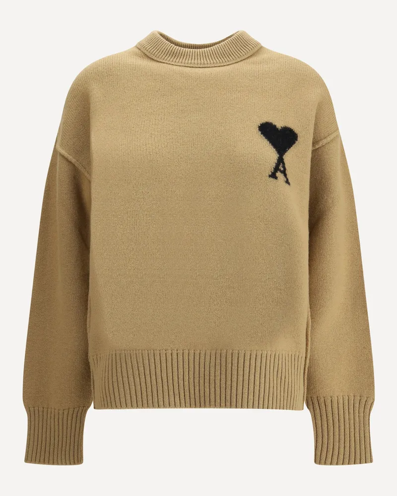 AMI Paris Ami De Coeur Sweater Female Beige