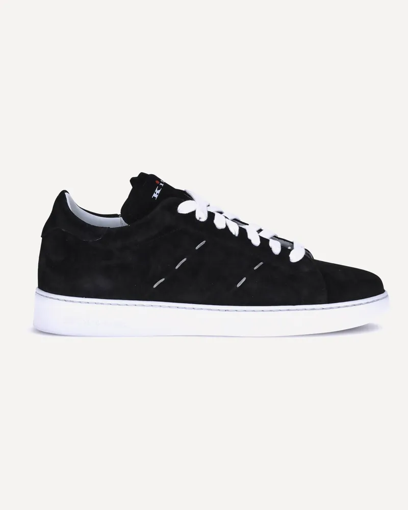 Kiton Leather Sneakers Male Black