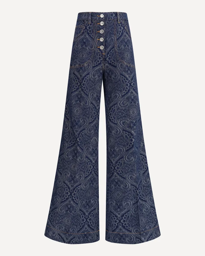 Etro Jacquard-patterned flare Jeans Female Blue