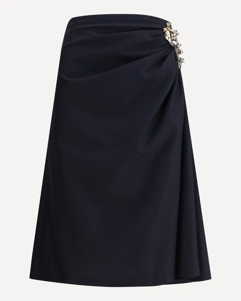 Dries van Noten Sovora Blue midi Skirt with lateral jewel embellishment Female Blue