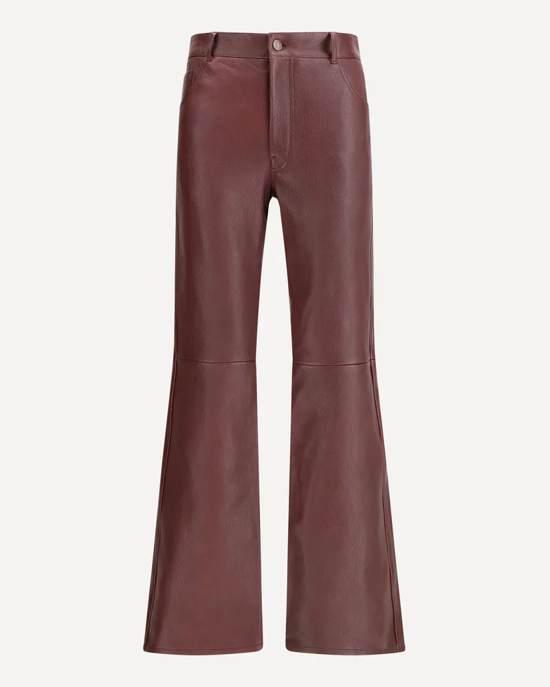 Chloé Flared lambskin leather trousers Female Bordeaux