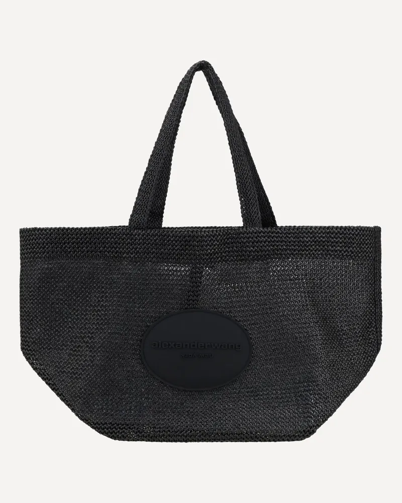 Alexander Wang Punch XL Raffia Shoulder Bag Female Black