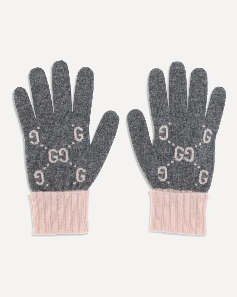 Gucci Cashmere GG Gloves Female Grey