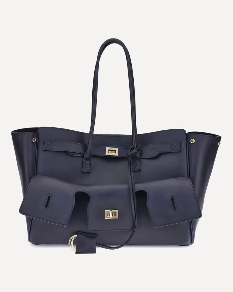 Balenciaga Medium Bel Air Shoulder Bag Female Blue