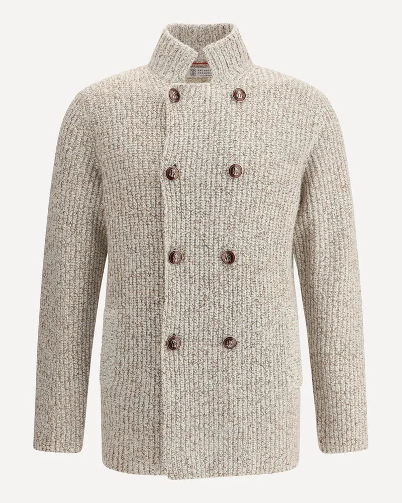 Brunello Cucinelli Virgin wool Cardigan Male Beige
