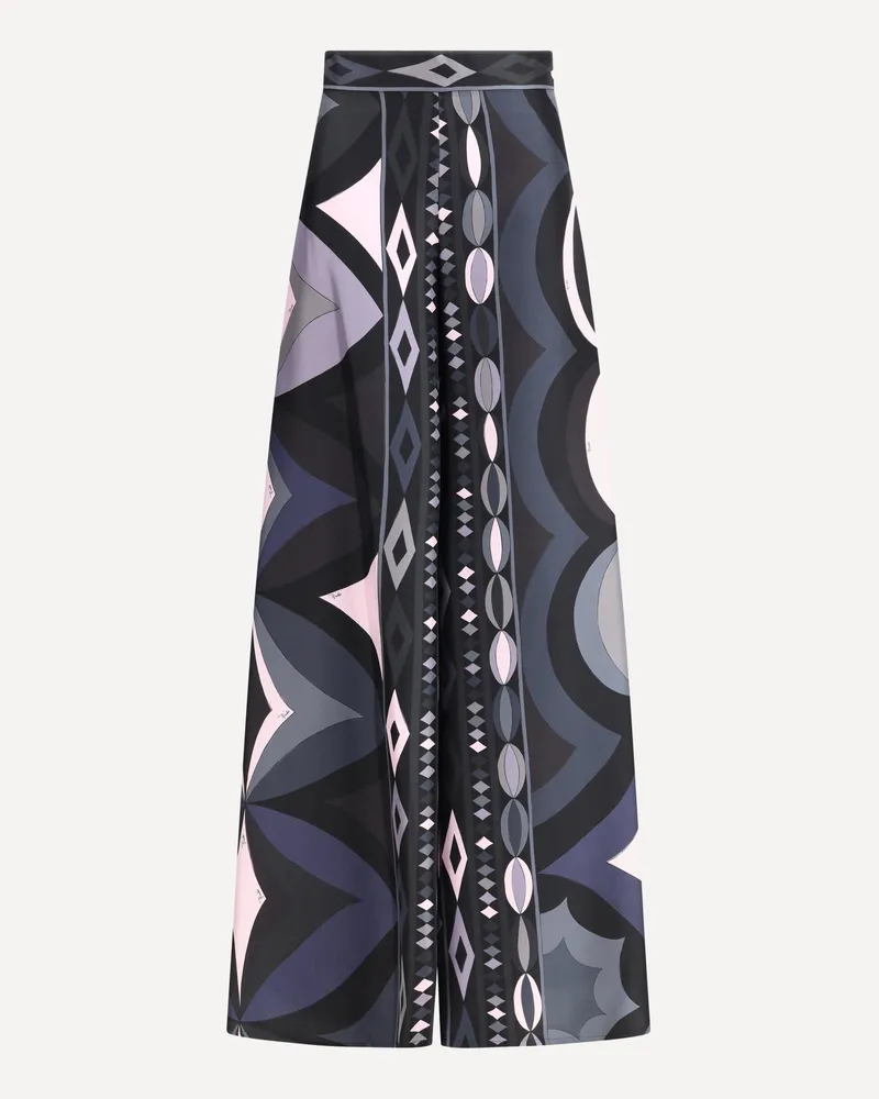 Emilio Pucci Silk wide leg Pants Female Multicolour
