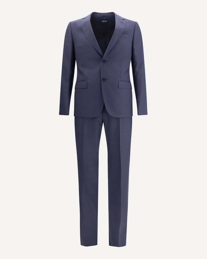 Ermenegildo Zegna Wool Suit Male Blue