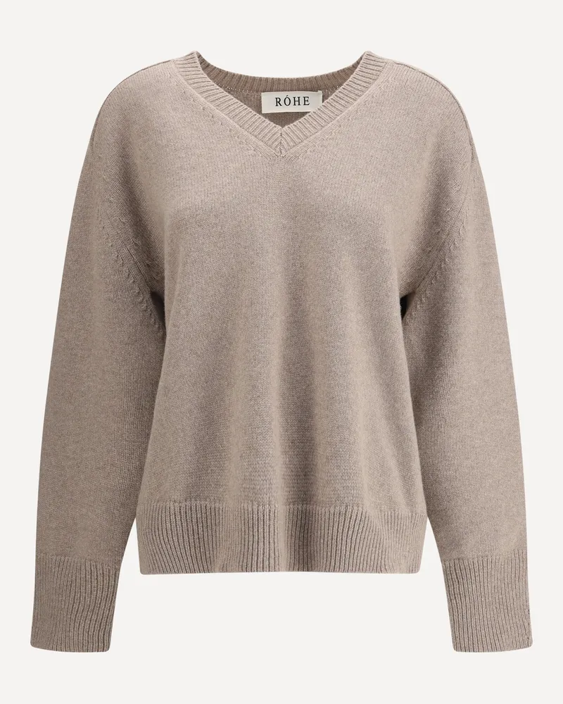 Róhe V-neck Wool Jumper Female Beige