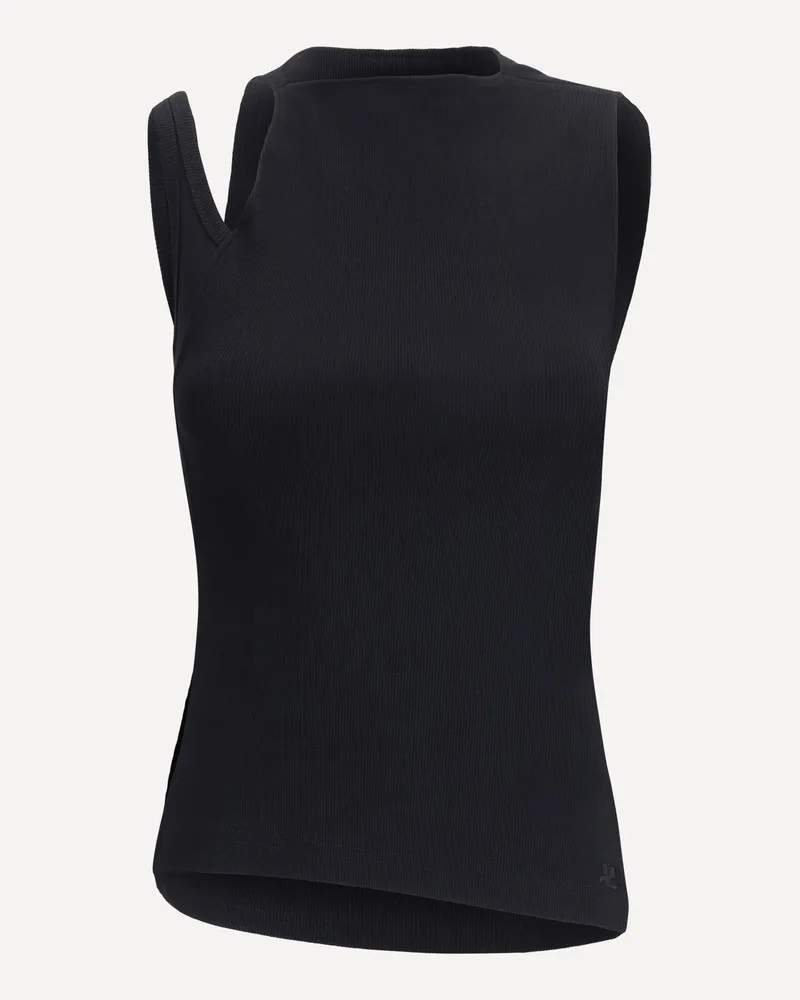 Courrèges Transverse Cotton '90s Top Female Black