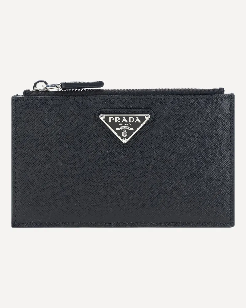 Prada Leather Card Holder Male Black