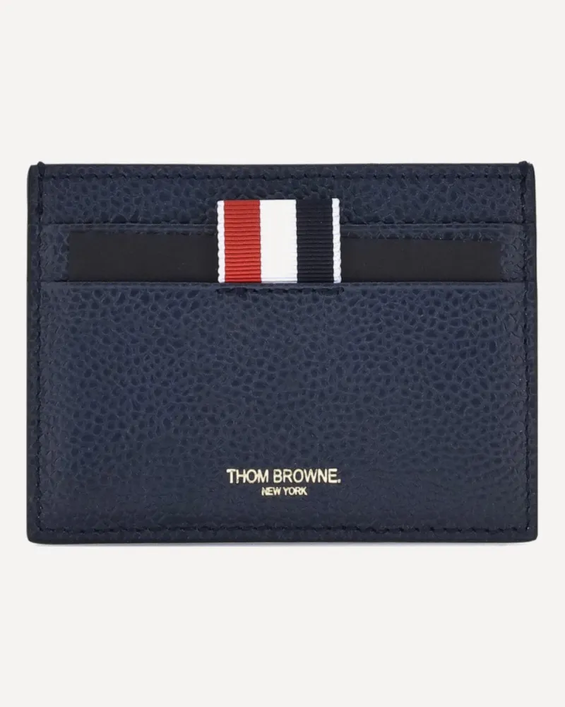 Thom Browne Leather Card Holder Male Blue