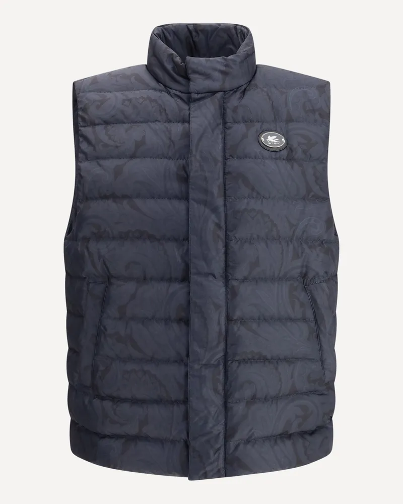 Etro Logo Down Vest Male Blue