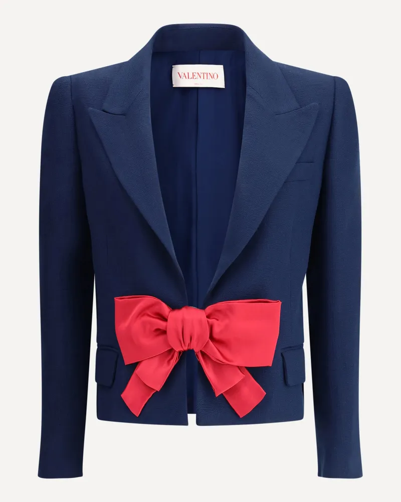 Valentino Garavani Single-breasted Blazer with bow Female Blue