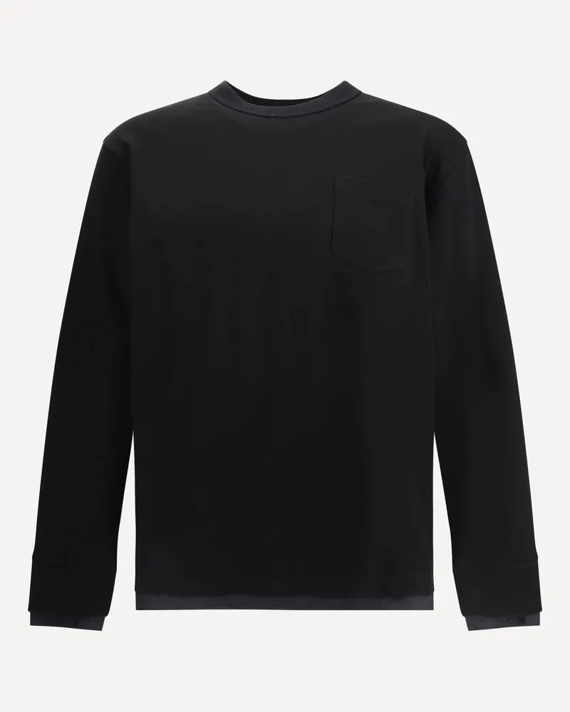 Sacai Cotton Long Sleeve Jersey Male Black