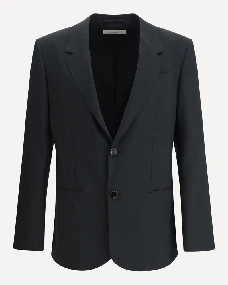 AMI Paris Single-breasted Jacket in virgin wool Male Grey