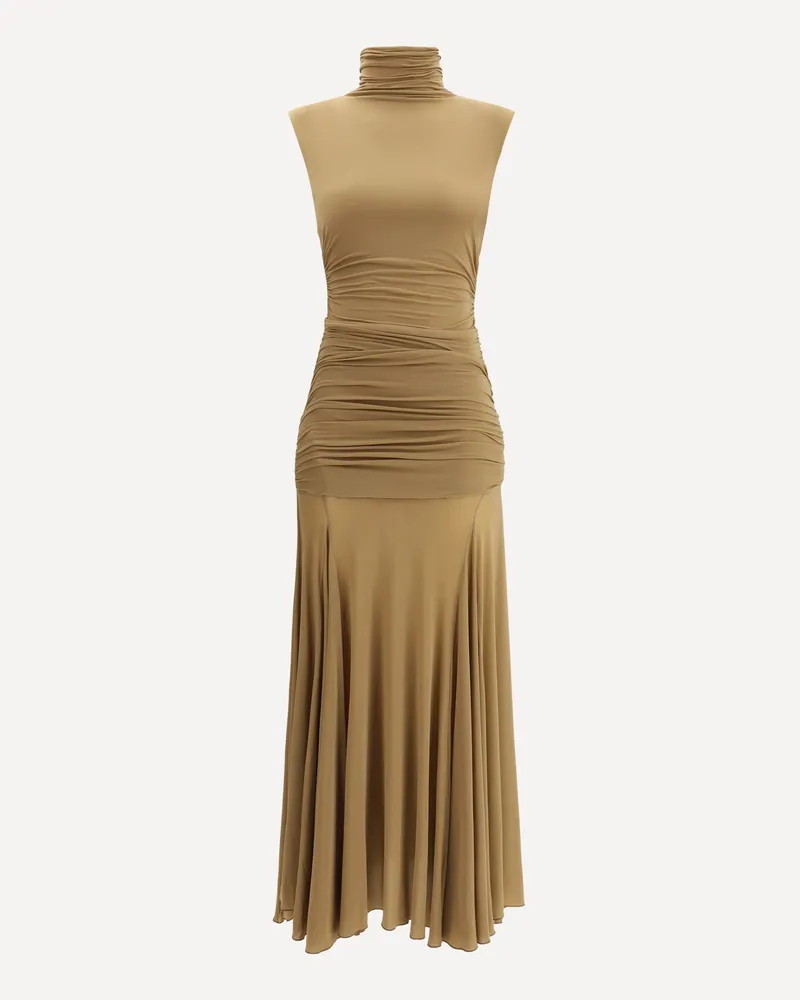 Magda Butrym Long Dress with draping Female Beige