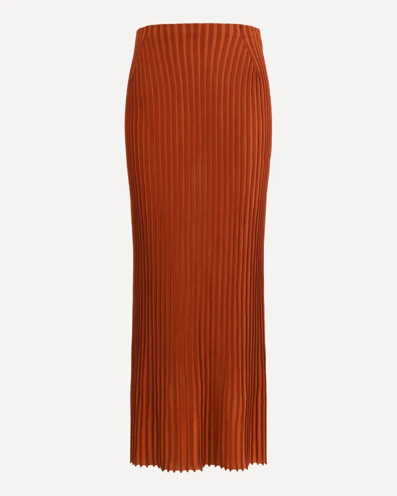 Gabriela Hearst Long Knitted Skirt with narrow ribs Female Red