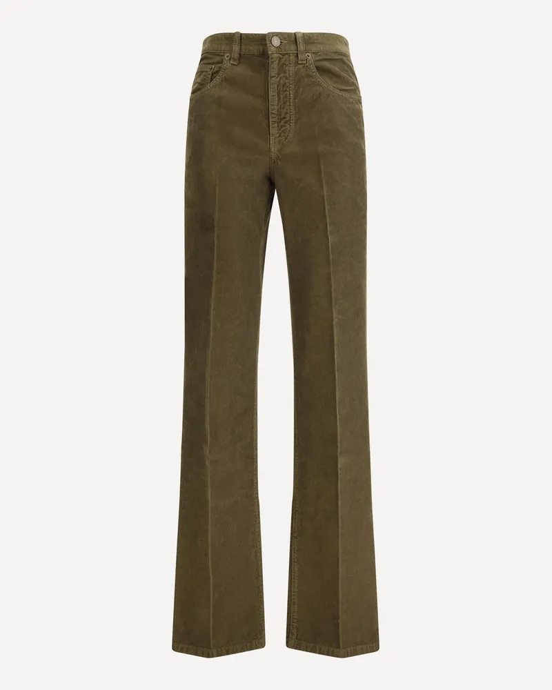Saint Laurent Corduroy Clyde Pants Female Green