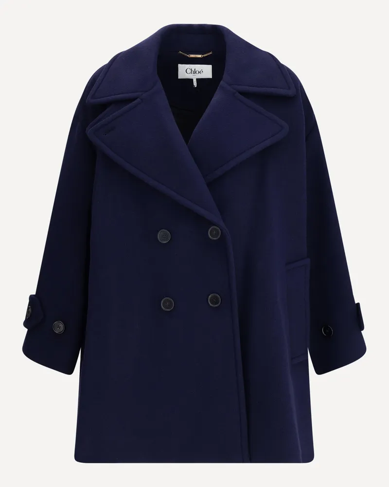Chloé Oversized double breasted wool Coat Female Blue