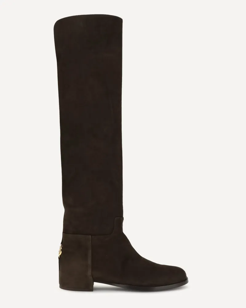 Dolce & Gabbana Suede High Boots Female Brown