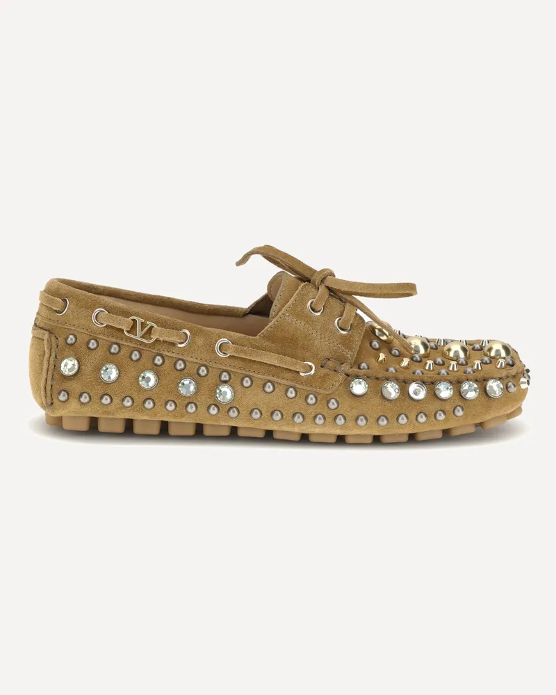 Valentino Garavani Fastaway boat Loafers Female Beige