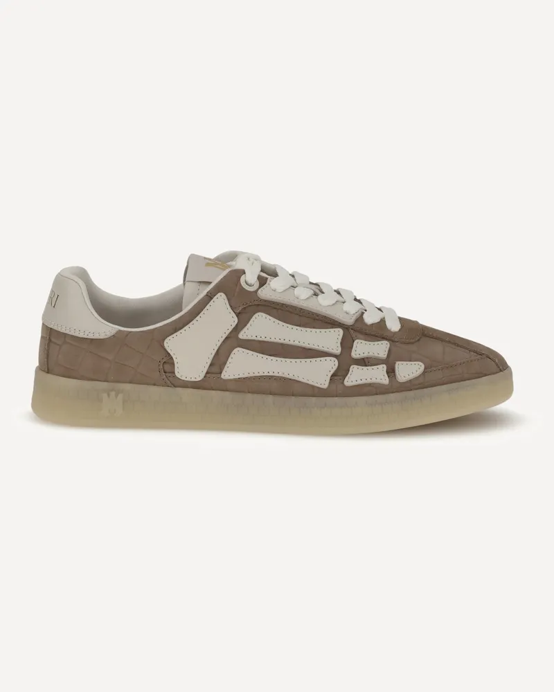 Amiri Croc Debossed Pacific Bones Sneakers Male Beige